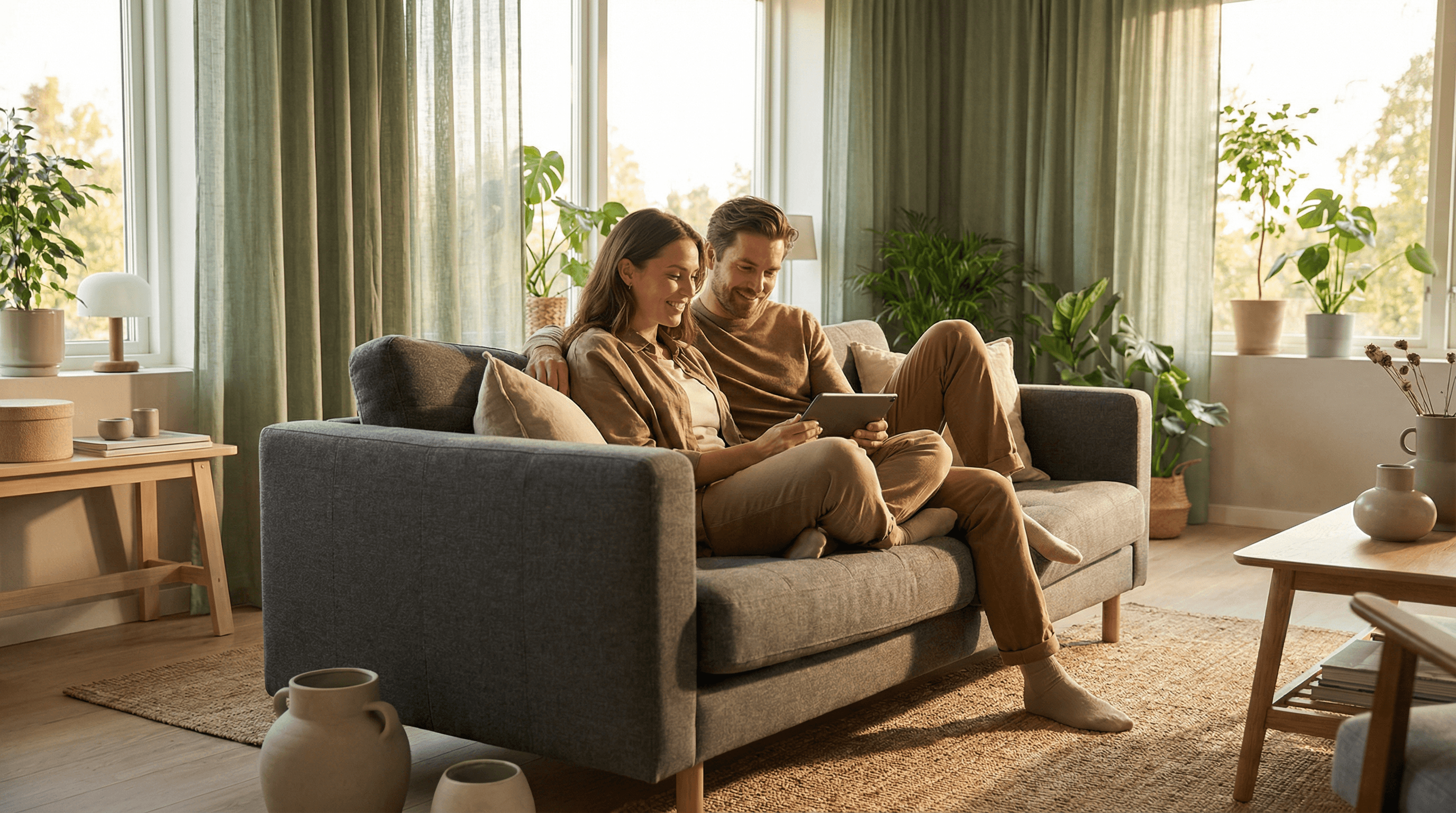 Couple enjoying financial clarity